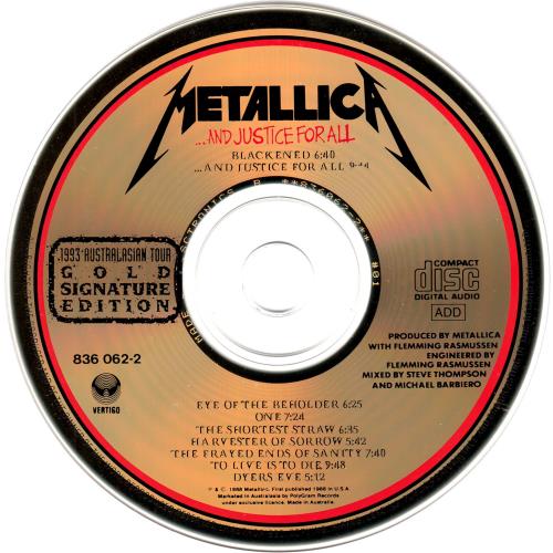 Metallica And Justice For All - Signature Edition Australian CD
